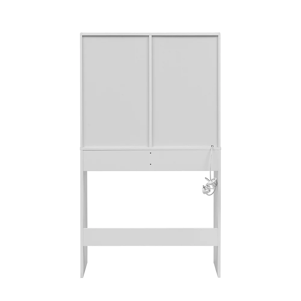 Livingandhome Elegant White Vanity Table With Stool - Image 5