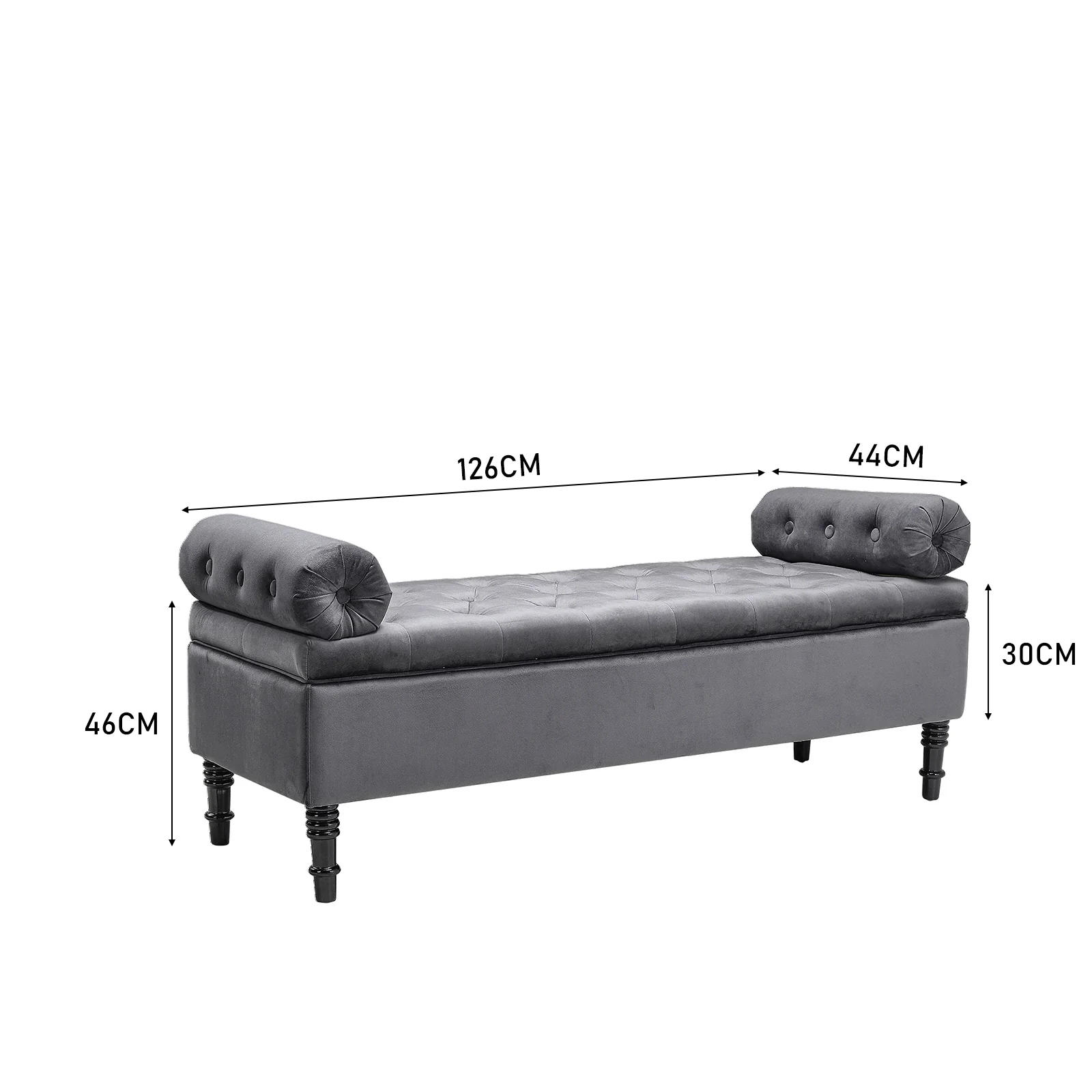 Livingandhome Flip Top Storage Bench With Side Arms - Image 16