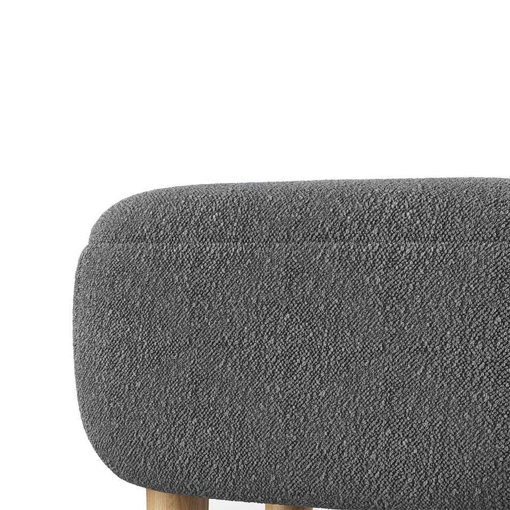 Livingandhome Footstool Pouffe Stool with Wooden Legs - Image 2
