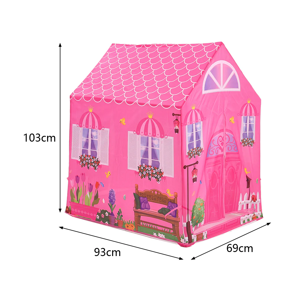 Livingandhome Girls Play Tent Pink Princess Castle Portable Playhouse - Image 7