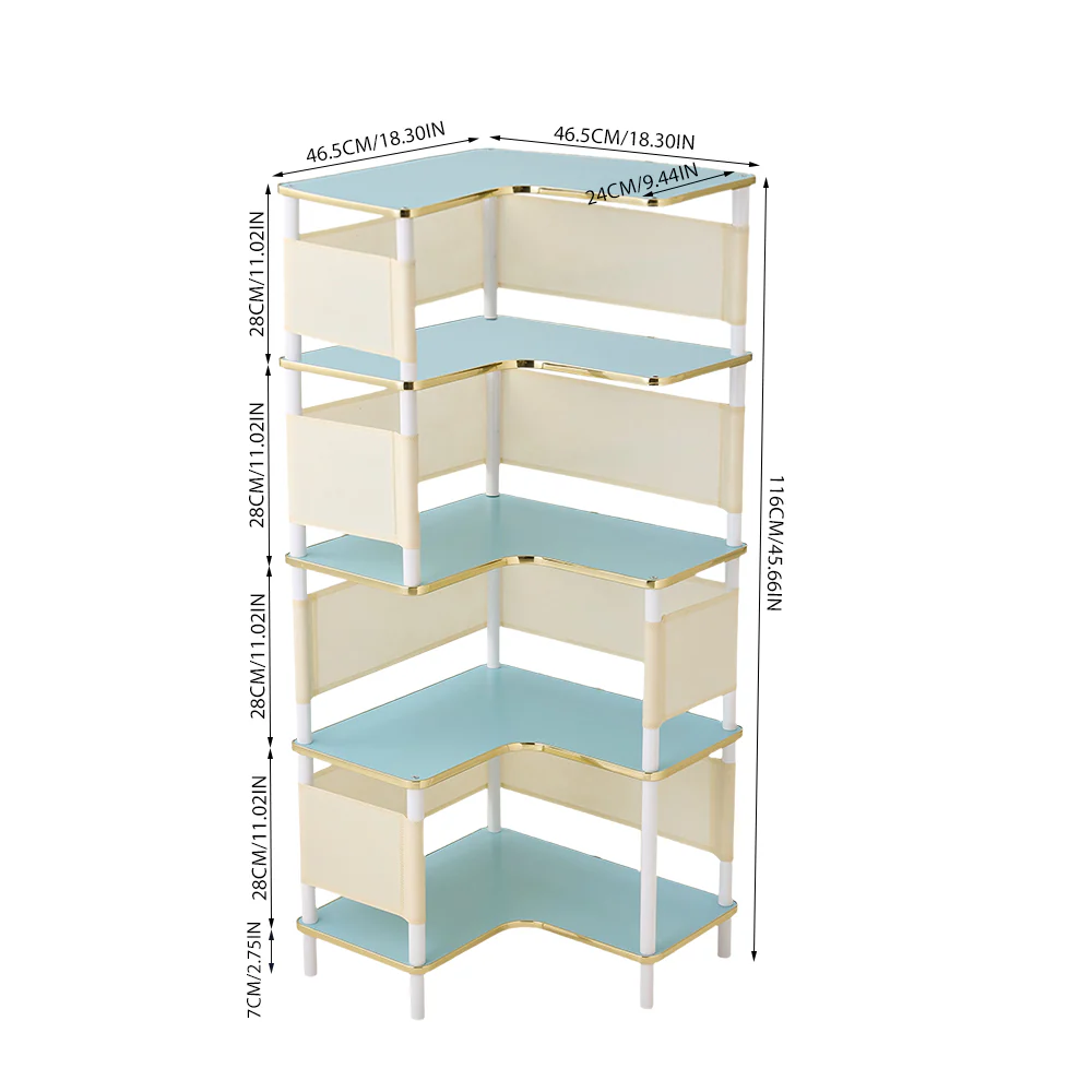 Livingandhome Gold Frame L-Corner Book Shelf - Image 3