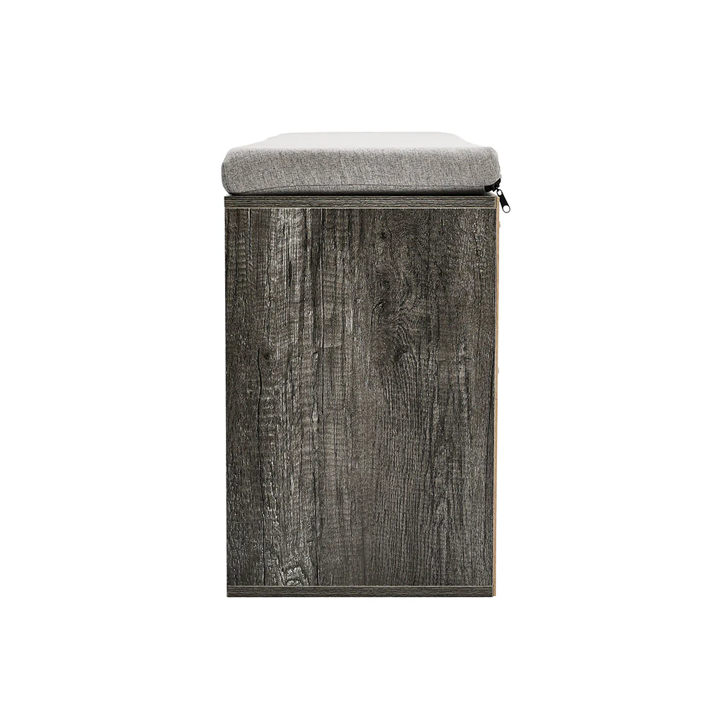 Livingandhome Grey Padded Shoe Storage Bench - Image 5