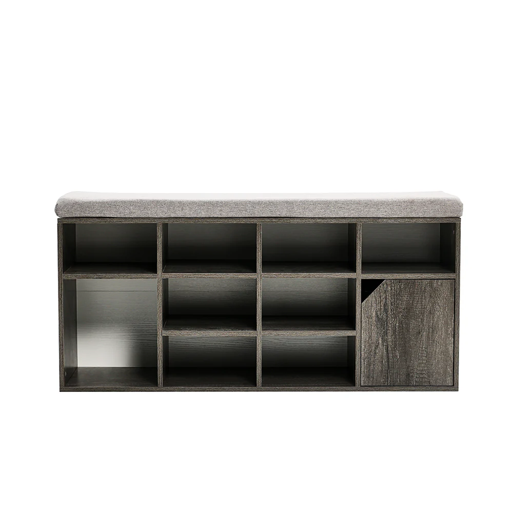 Livingandhome Grey Padded Shoe Storage Bench - Image 8