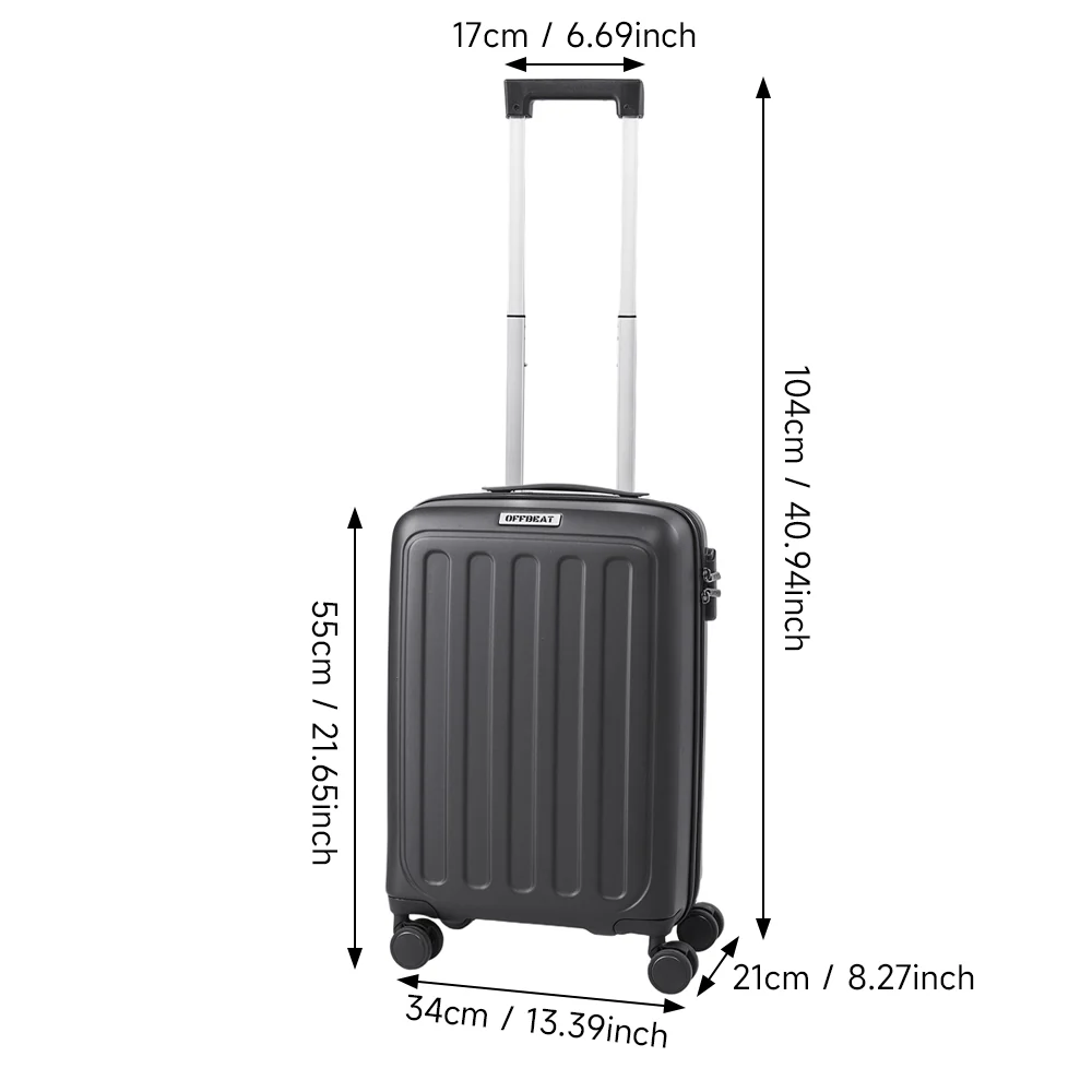 Livingandhome Hardside Carry-on Suitcase With Spinner Wheels - Image 8