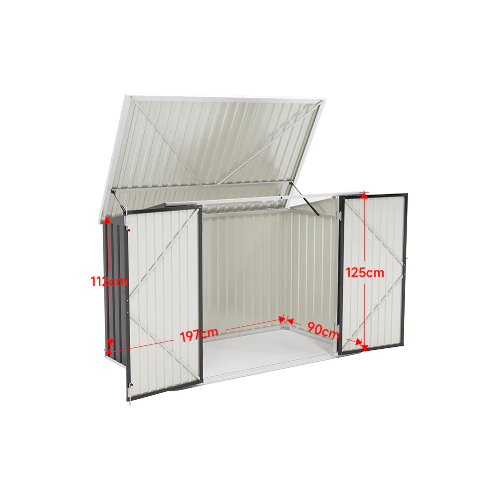 Livingandhome Heavy Duty Steel Bicycle/Bin Storage Shed - Image 9