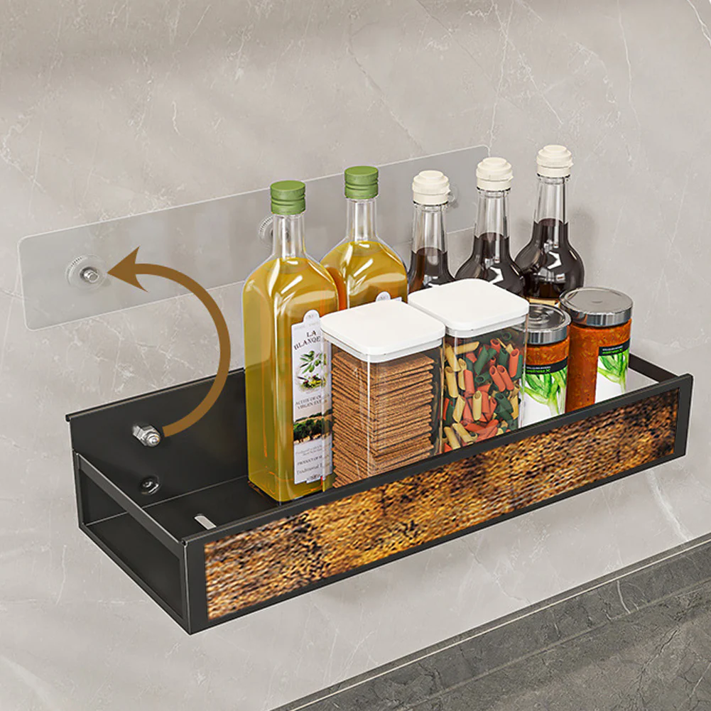 Livingandhome Industrial 3-Piece Wall Mount Spice Rack Organizer - Image 5