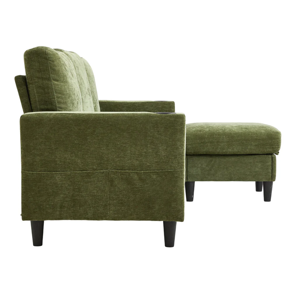 Livingandhome Industrial Style Polyester Sofa - Image 2