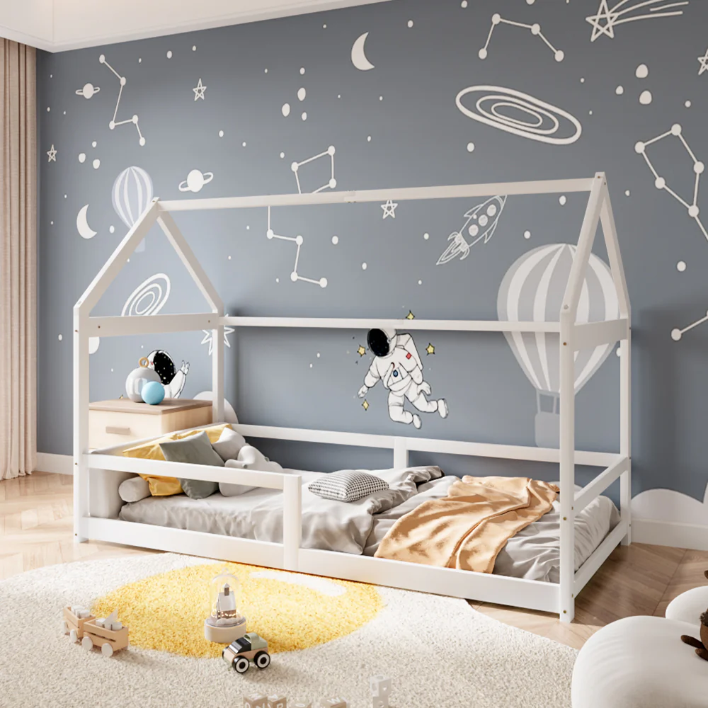 Livingandhome Kid's Pine Wood House Bed