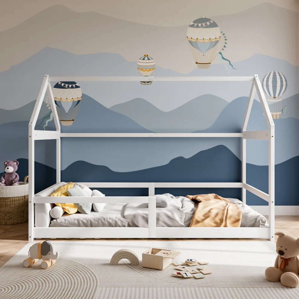 Livingandhome Kid's Pine Wood House Bed - Image 2