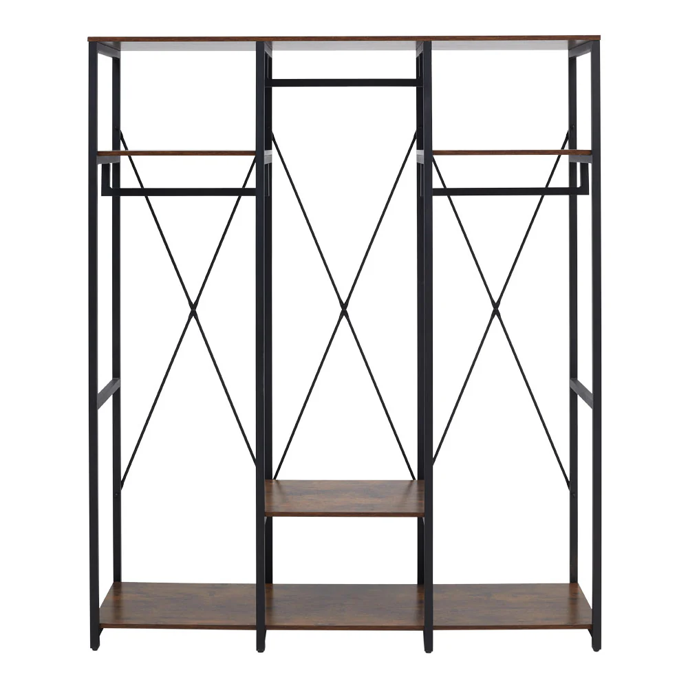 Livingandhome Large Freestanding Clothing Rack With Storage Shelves - Image 3