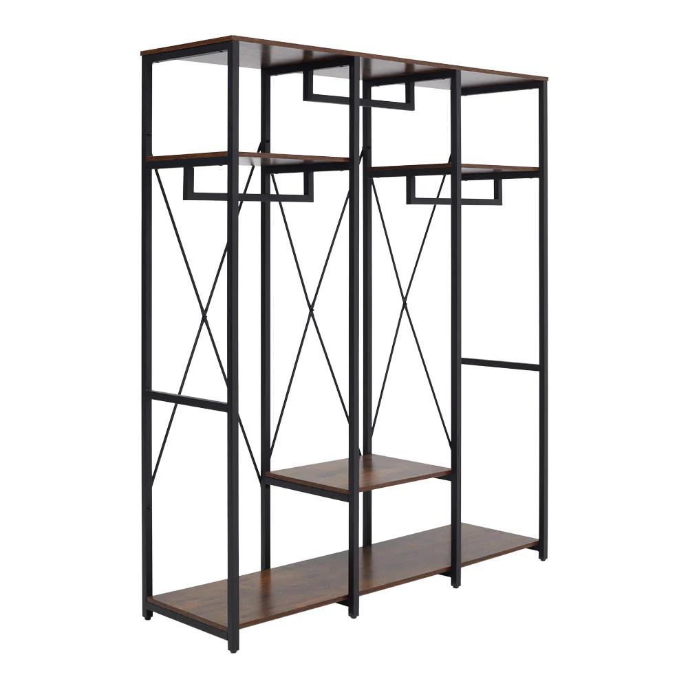 Livingandhome Large Freestanding Clothing Rack With Storage Shelves - Image 4