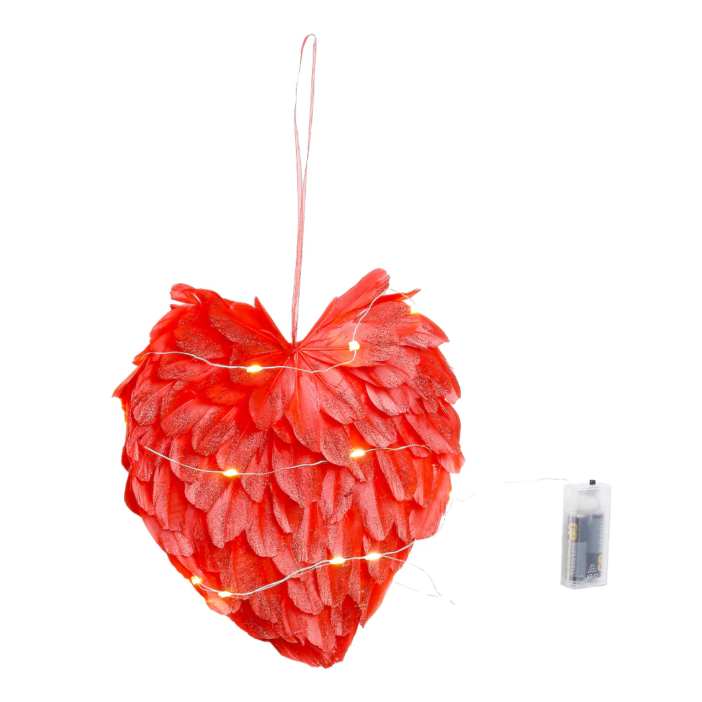 Livingandhome LED Light Red Feather Creative Hanging Ornament - Image 5