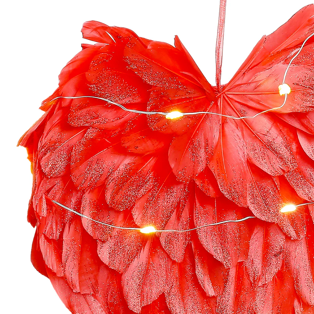 Livingandhome LED Light Red Feather Creative Hanging Ornament - Image 6