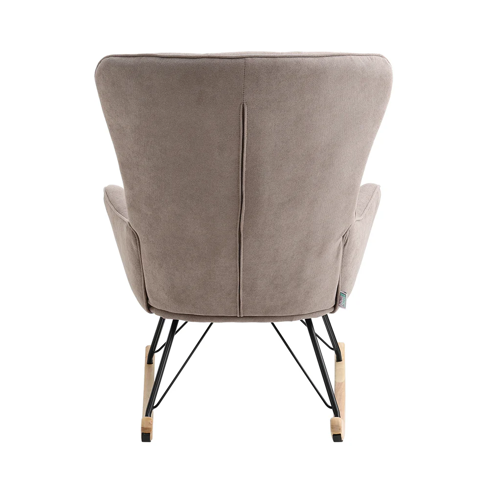 Livingandhome Light Brown Terry Cloth Rocking Chair - Image 6