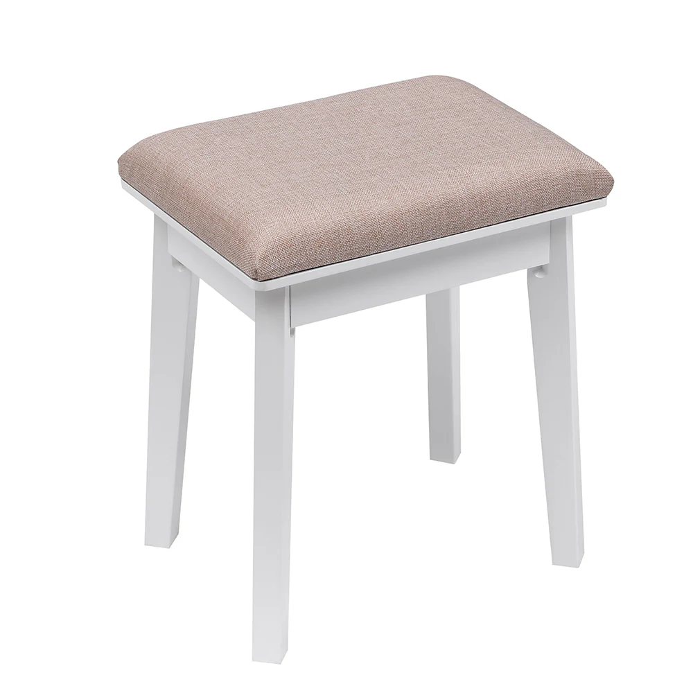 Livingandhome MDF Vanity Table With Storage Drawers And Padded Stool - Image 5