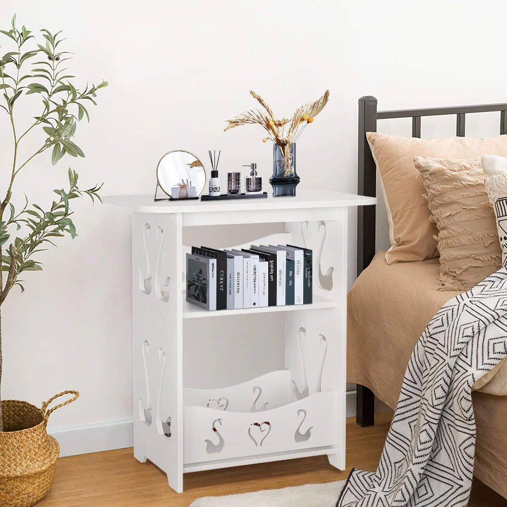 Livingandhome Modern 2-Tier Small Side Table