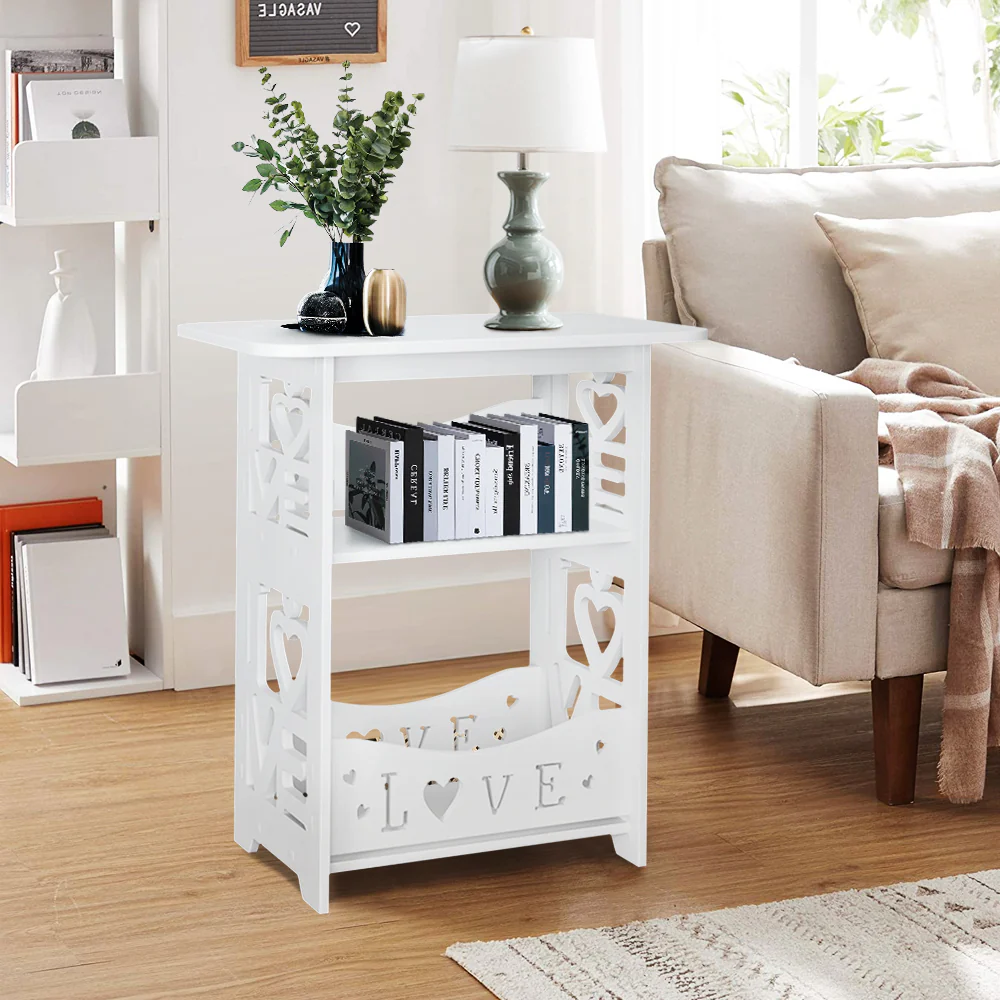 Livingandhome Modern 2-Tier Sofa Side Table - Image 2