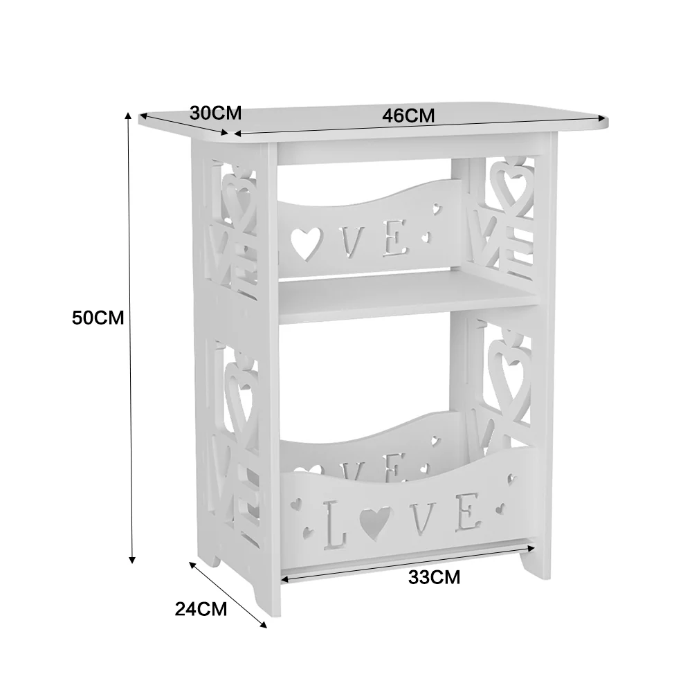 Livingandhome Modern 2-Tier Sofa Side Table - Image 3