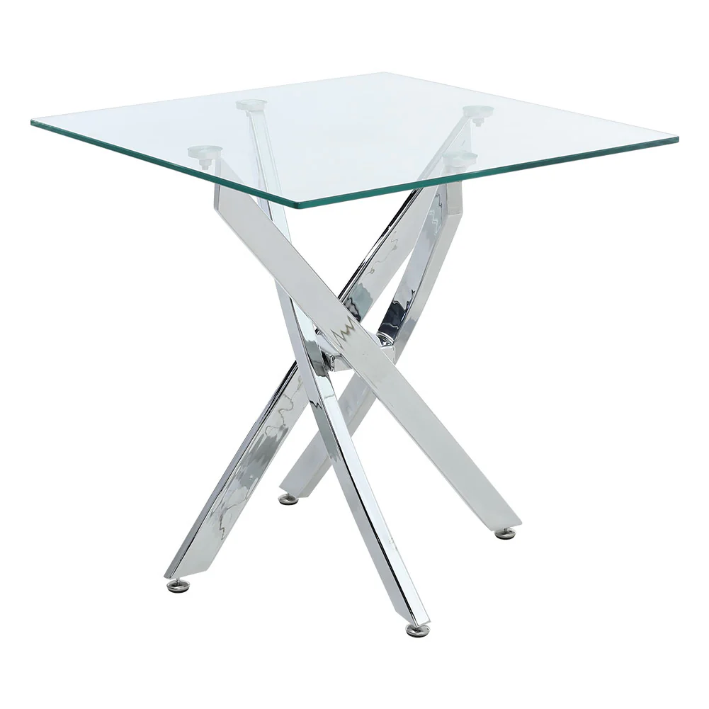 Livingandhome Modern and Futuristic Clear Glass Top Coffee End Table - Image 4