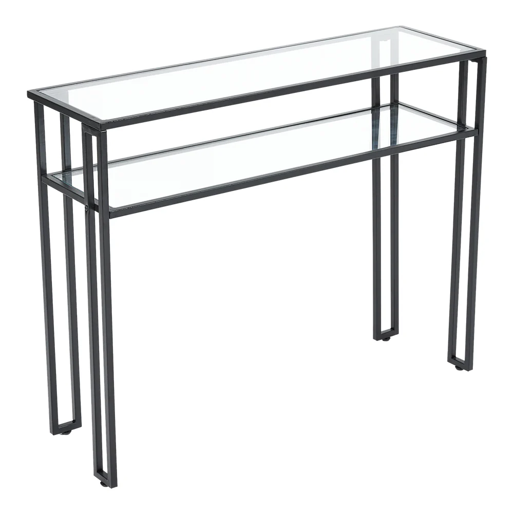 Livingandhome Modern Multi-function Tempered Glass Console Table - Image 4