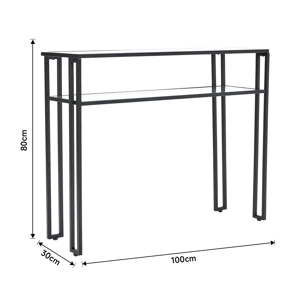 Livingandhome Modern Multi-function Tempered Glass Console Table - Image 8