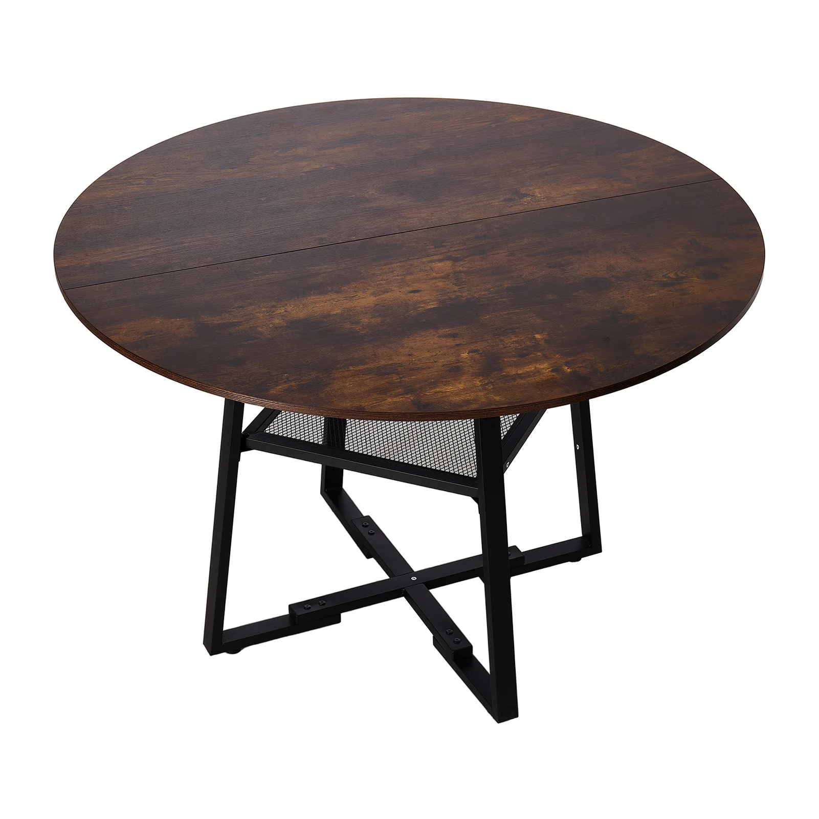 Livingandhome Modern Round Dining Table With Shelf - Image 4