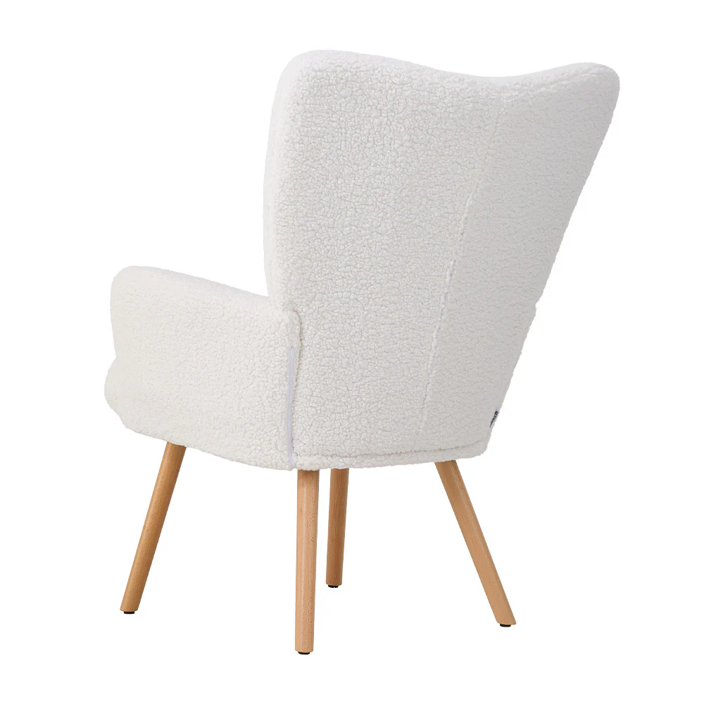 Livingandhome Modern Sherpa Fleece Leisure Chair - Image 2
