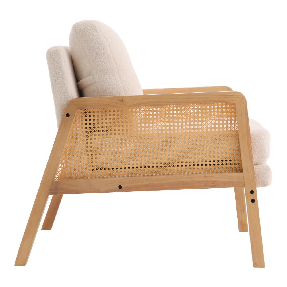 Livingandhome Modern Teddy Fleece Upholstered Armchair - Image 5