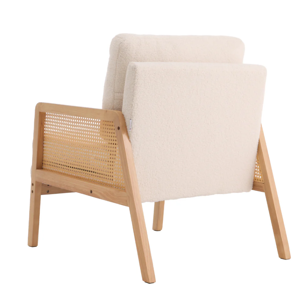 Livingandhome Modern Teddy Fleece Upholstered Armchair - Image 6