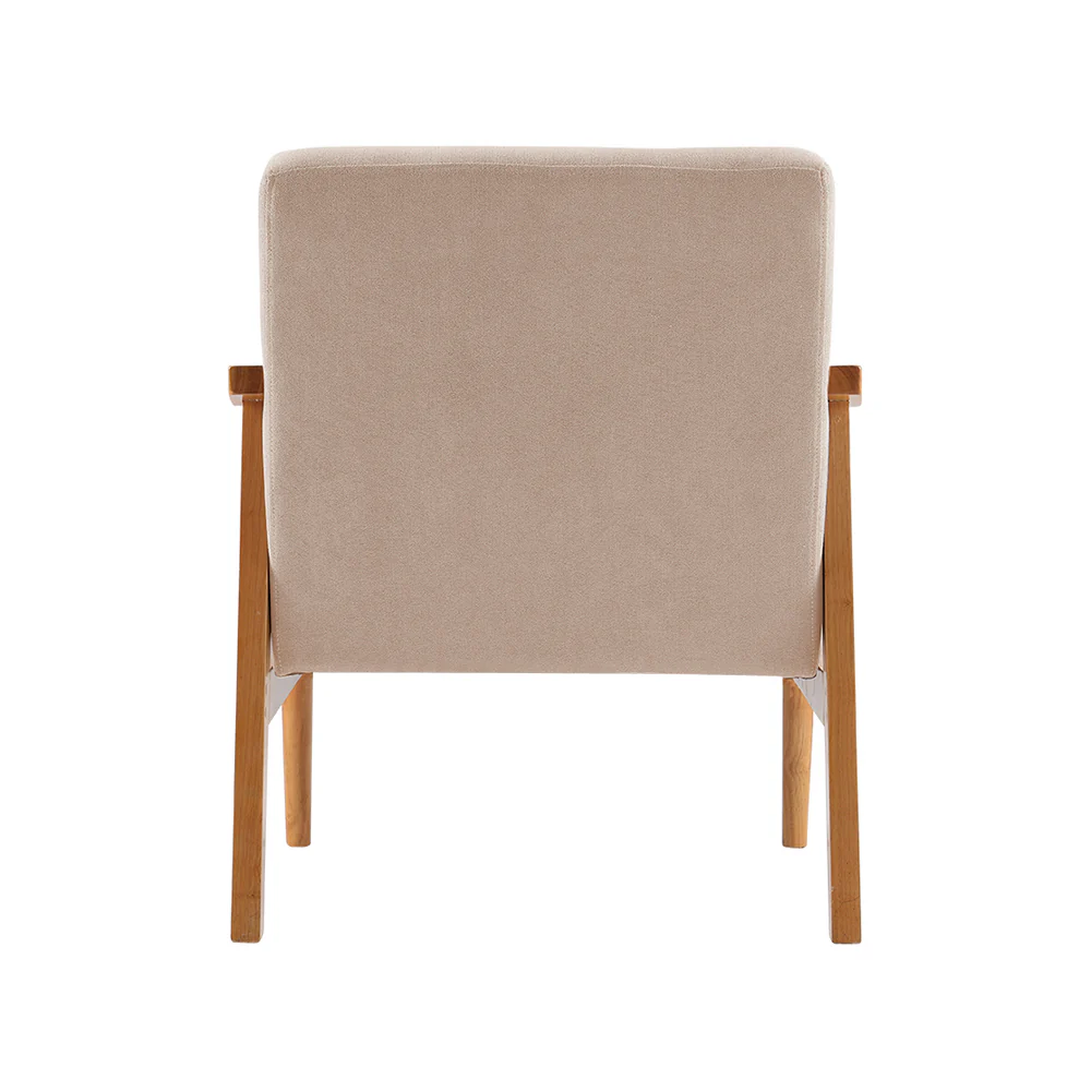 Livingandhome Modern Upholstered Armchair with Wooden Frame - Image 5