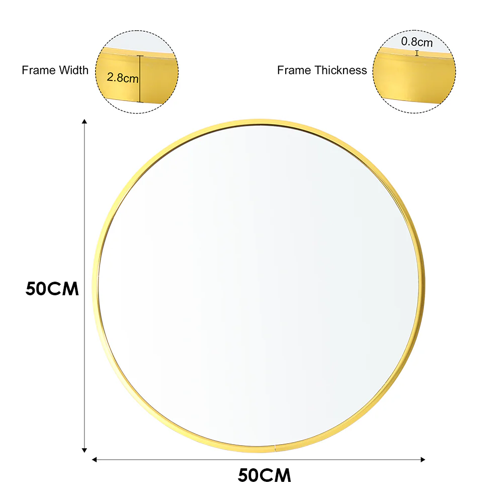 Livingandhome Nordic Round Bathroom Wall Mirror - Image 3