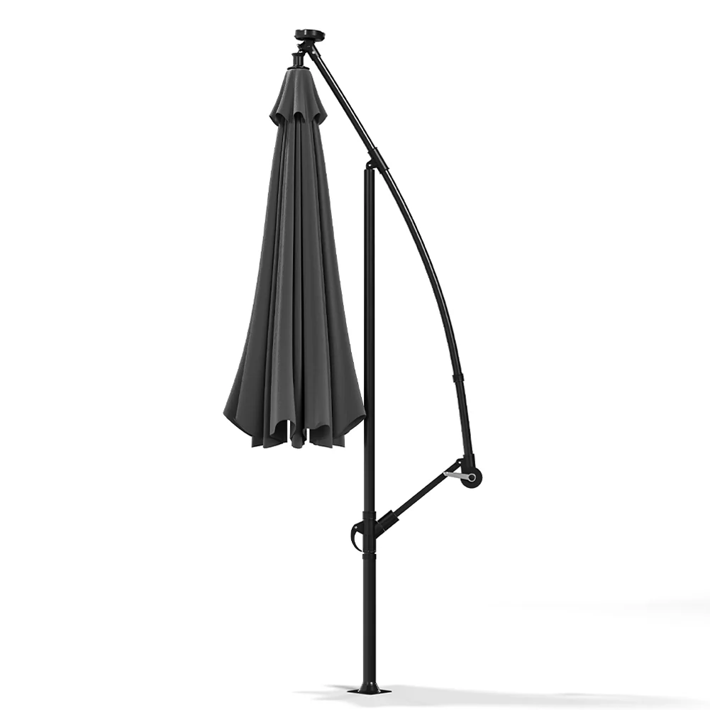 Livingandhome Outdoor 32 LED Lighted Patio Umbrella With Crank Lift System - Image 6