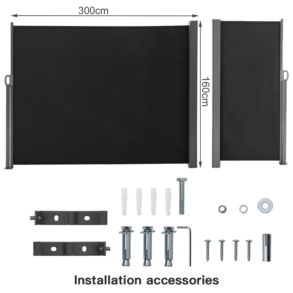 Livingandhome Outdoor Retractable Privacy Side Awning - Image 5