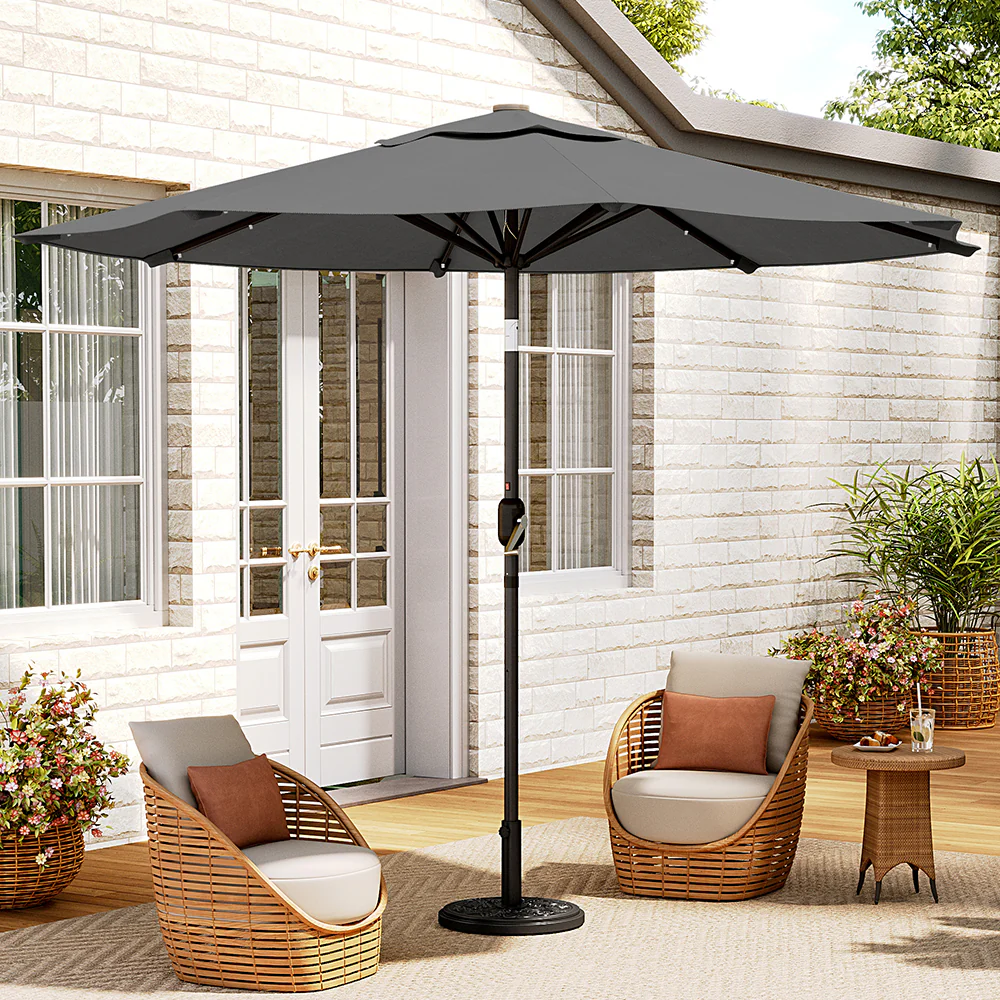 Livingandhome Outdoor Solar 24 LED Lights Patio With Crank For Patio Market With Base - Image 2