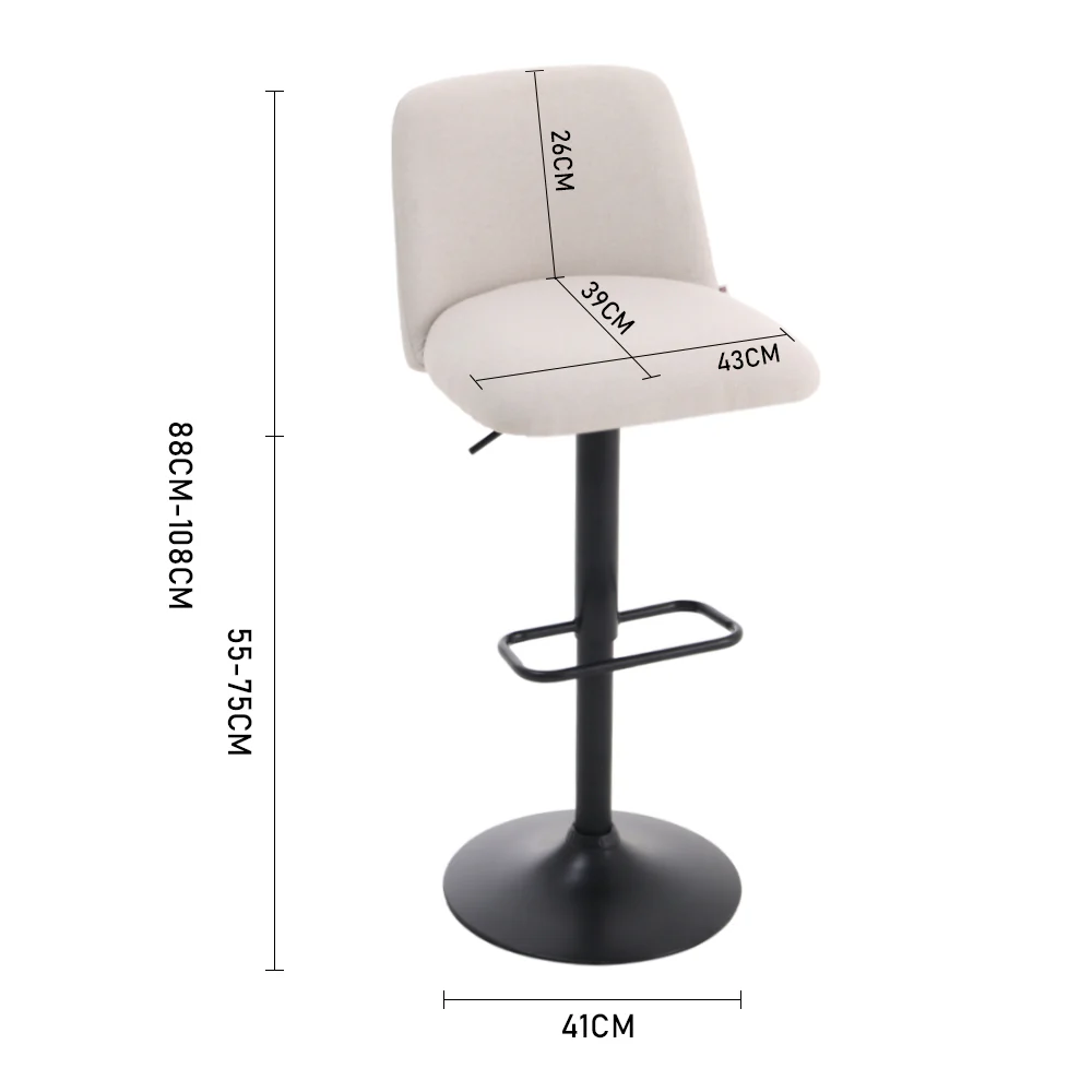 Livingandhome Pair of Swivel Counter Stools with Cushion - Image 3