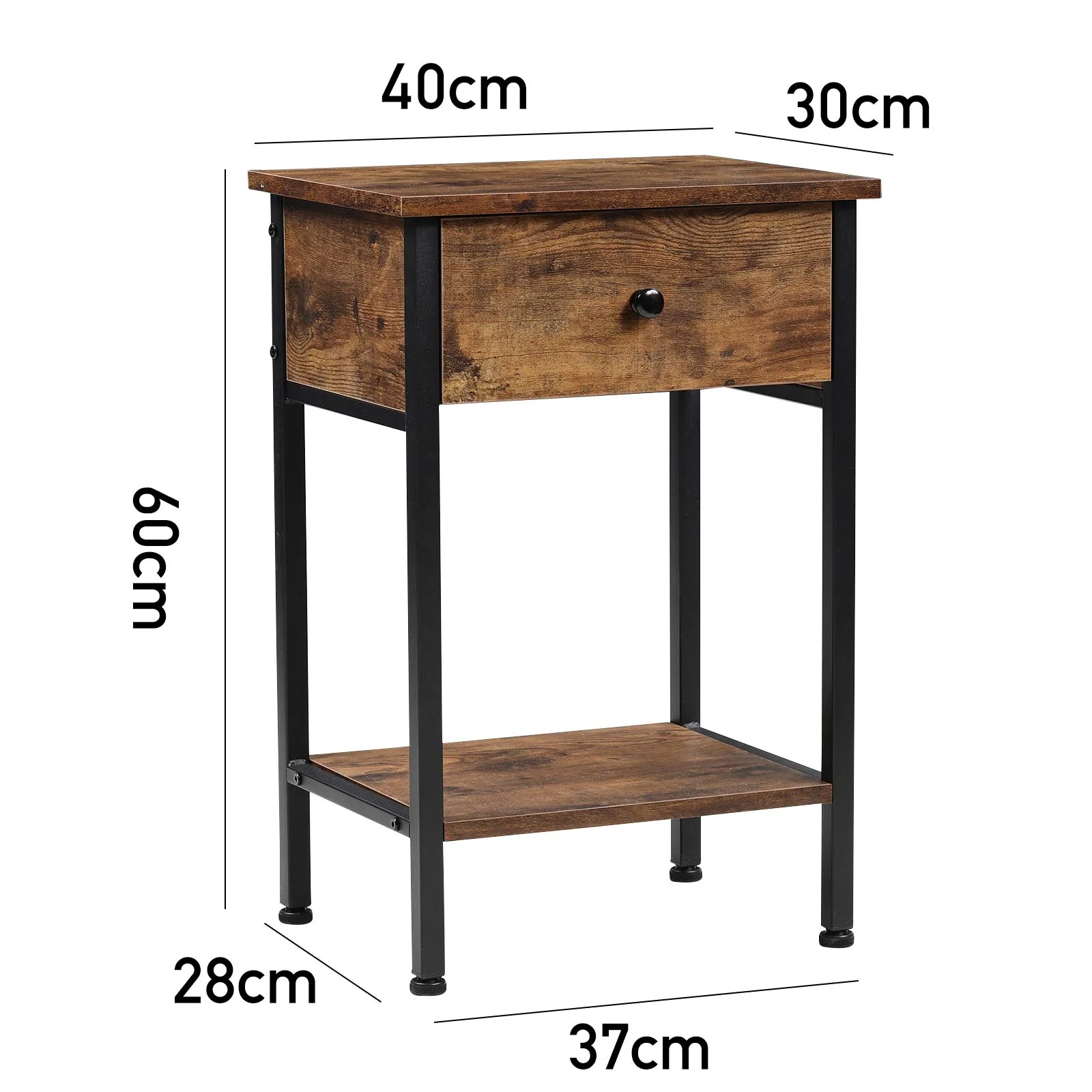 Livingandhome Particleboard Industrial Side Table - Image 2