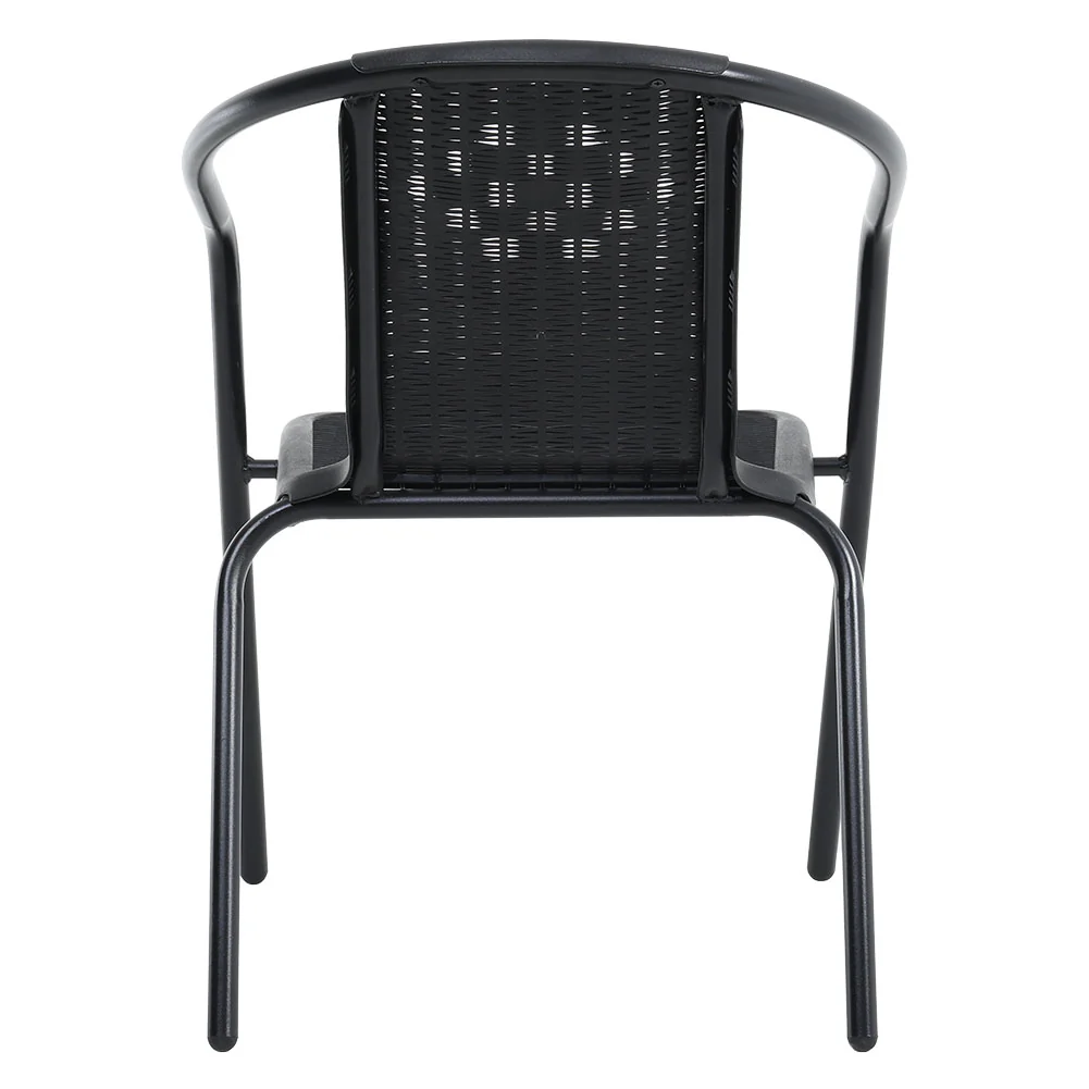 Livingandhome PE Rattan Stacking Garden Chairs Set Of 6 - Image 4