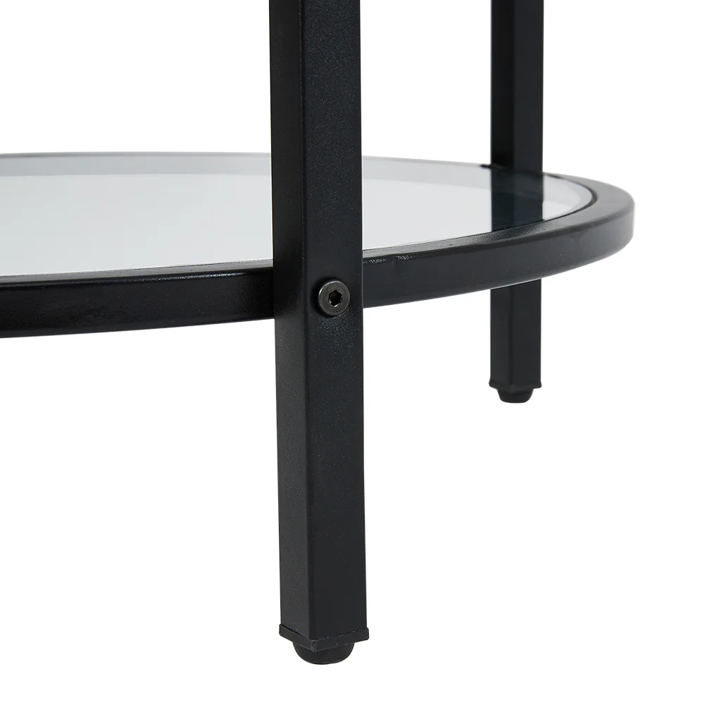 Livingandhome Round Tempered Glass Side Table - Image 6