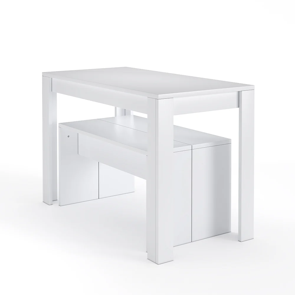 Livingandhome Set 3 Piece Modern Dining Table and Benches - Image 6