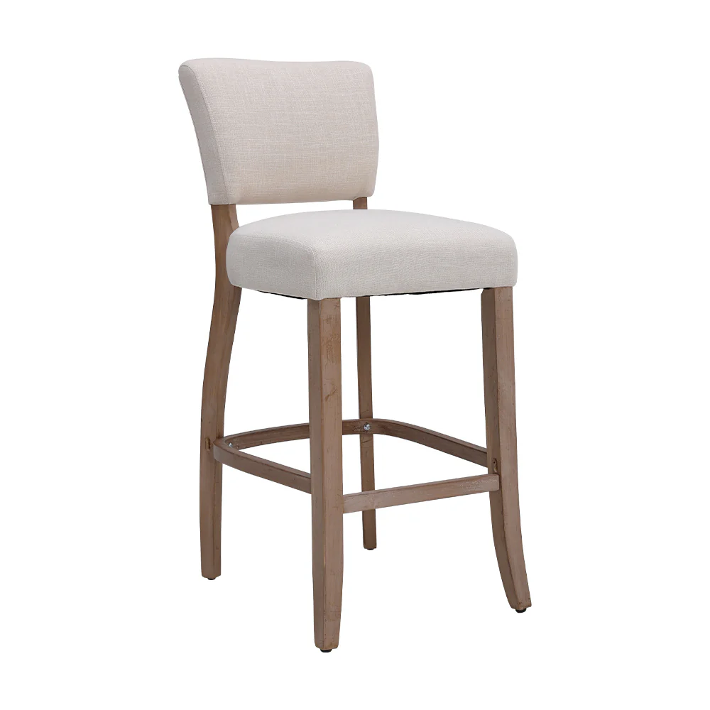 Livingandhome Set of 2 Linen Bar Stool Bar Height for Kitchen Island Cafe - Image 6
