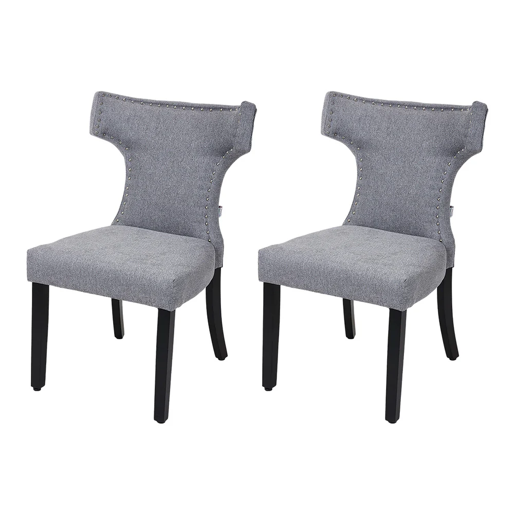 Livingandhome Set of 2 Upholstered Dining Chairs - Image 3