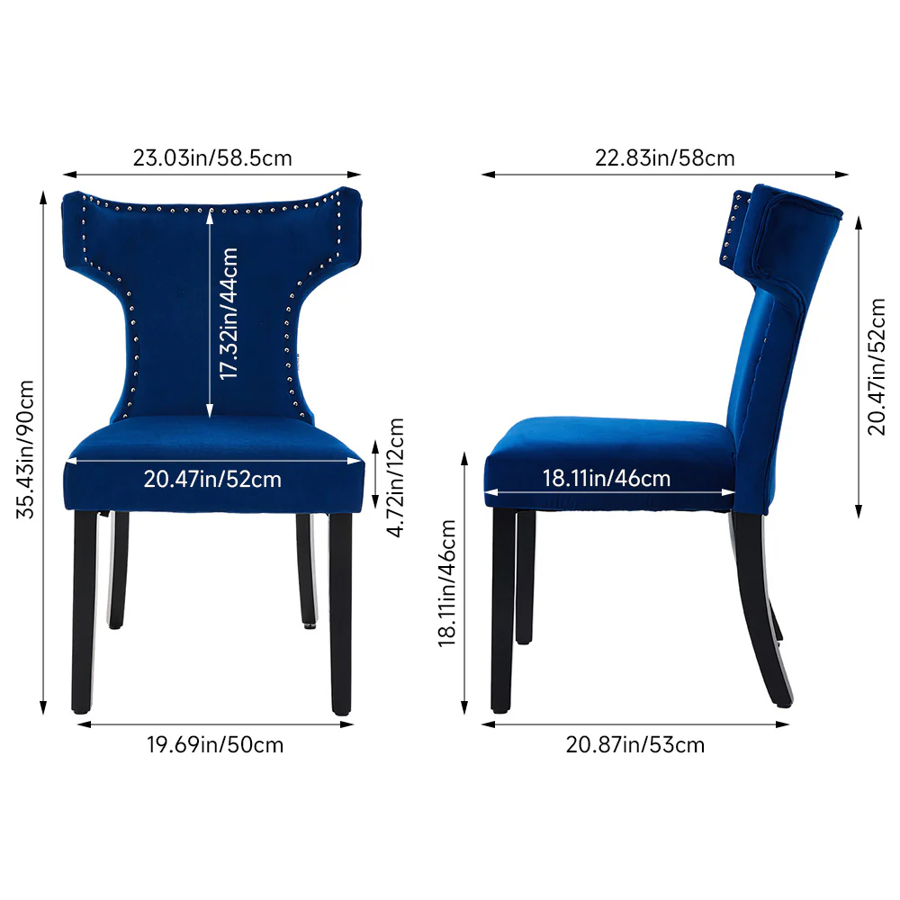 Livingandhome Set of 2 Upholstered Dining Chairs - Image 4