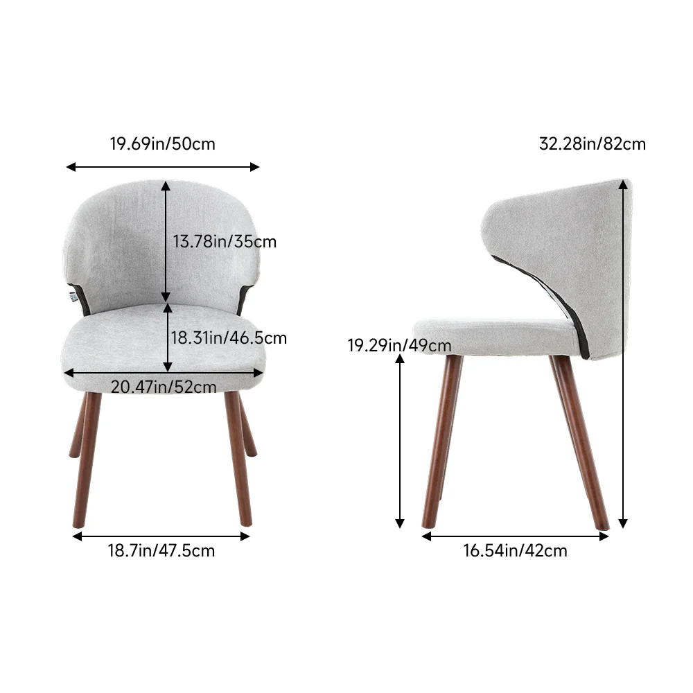 Livingandhome Set of 2 Upholstered Dining Chairs - Image 5