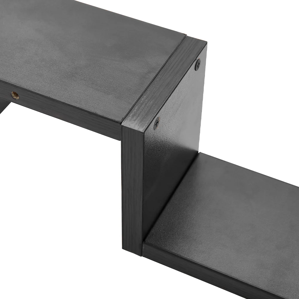 Livingandhome Set of 2 Wooden Wall Mounted Floating Shelves - Image 3