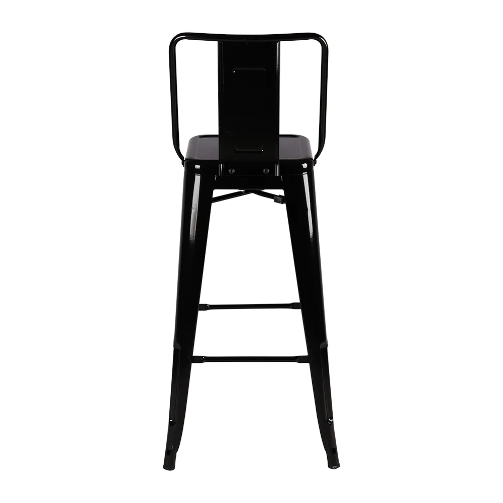 Livingandhome Set of 4 Metal Frame Industrial Style High Chair Bar Stool - Image 5