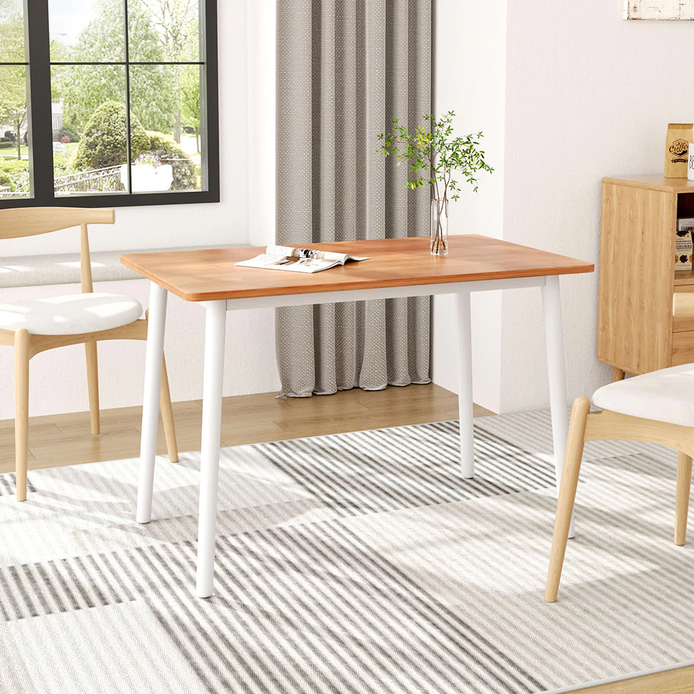 Livingandhome Solid Wood Rectangular Dining Table - Image 2