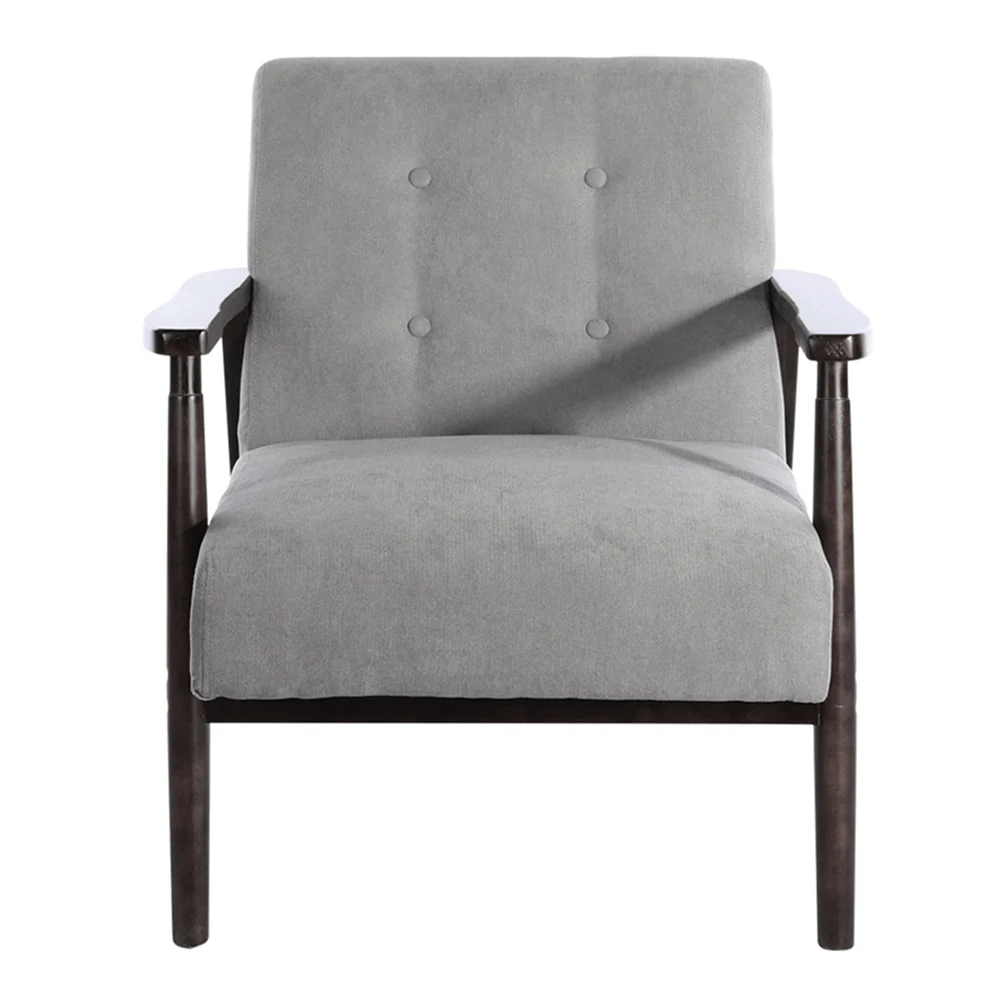 Livingandhome Solid Wooden Frame Upholstered Tufted Armchair - Image 2