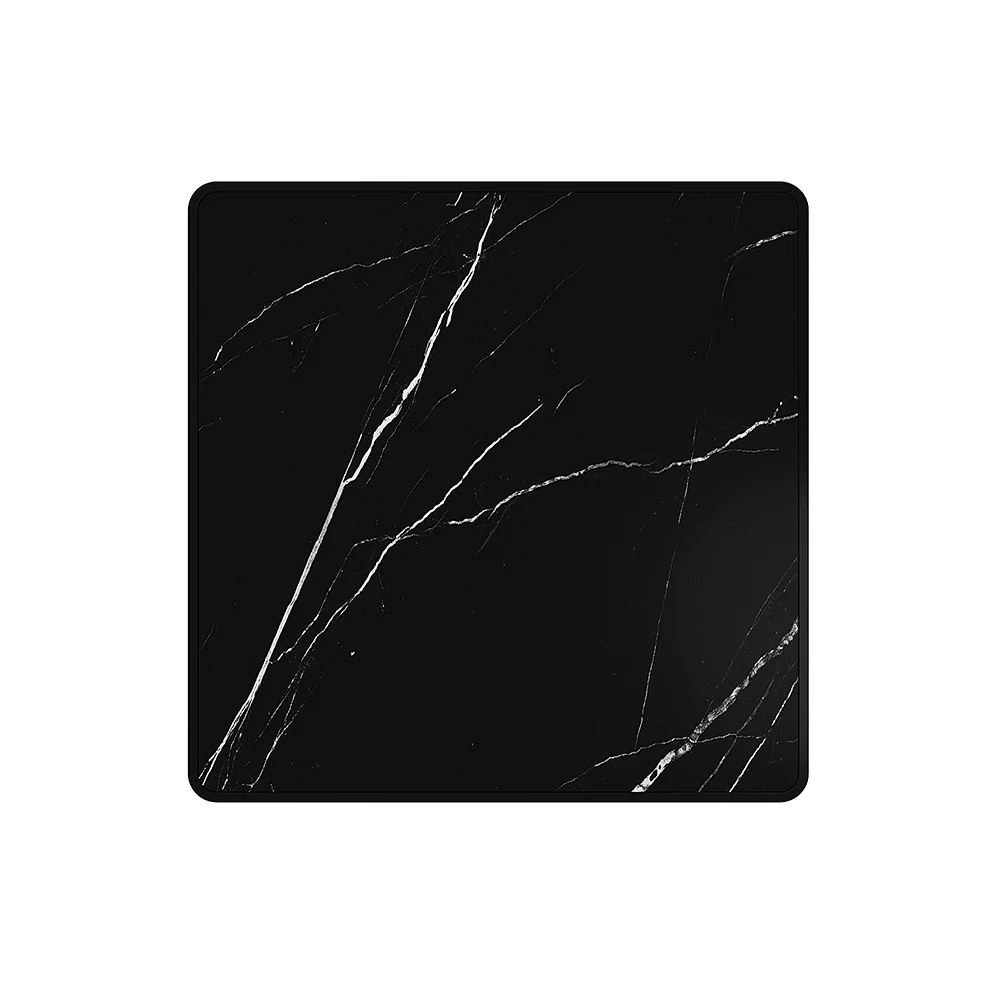 Livingandhome Square 60cm Folding Coffee Table With Marble Effect Top - Image 3