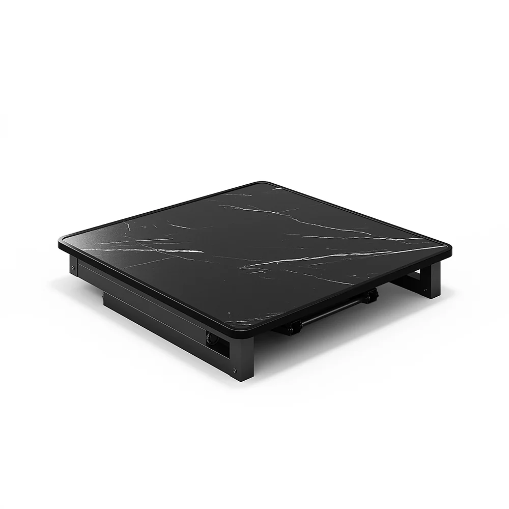 Livingandhome Square 60cm Folding Coffee Table With Marble Effect Top - Image 5