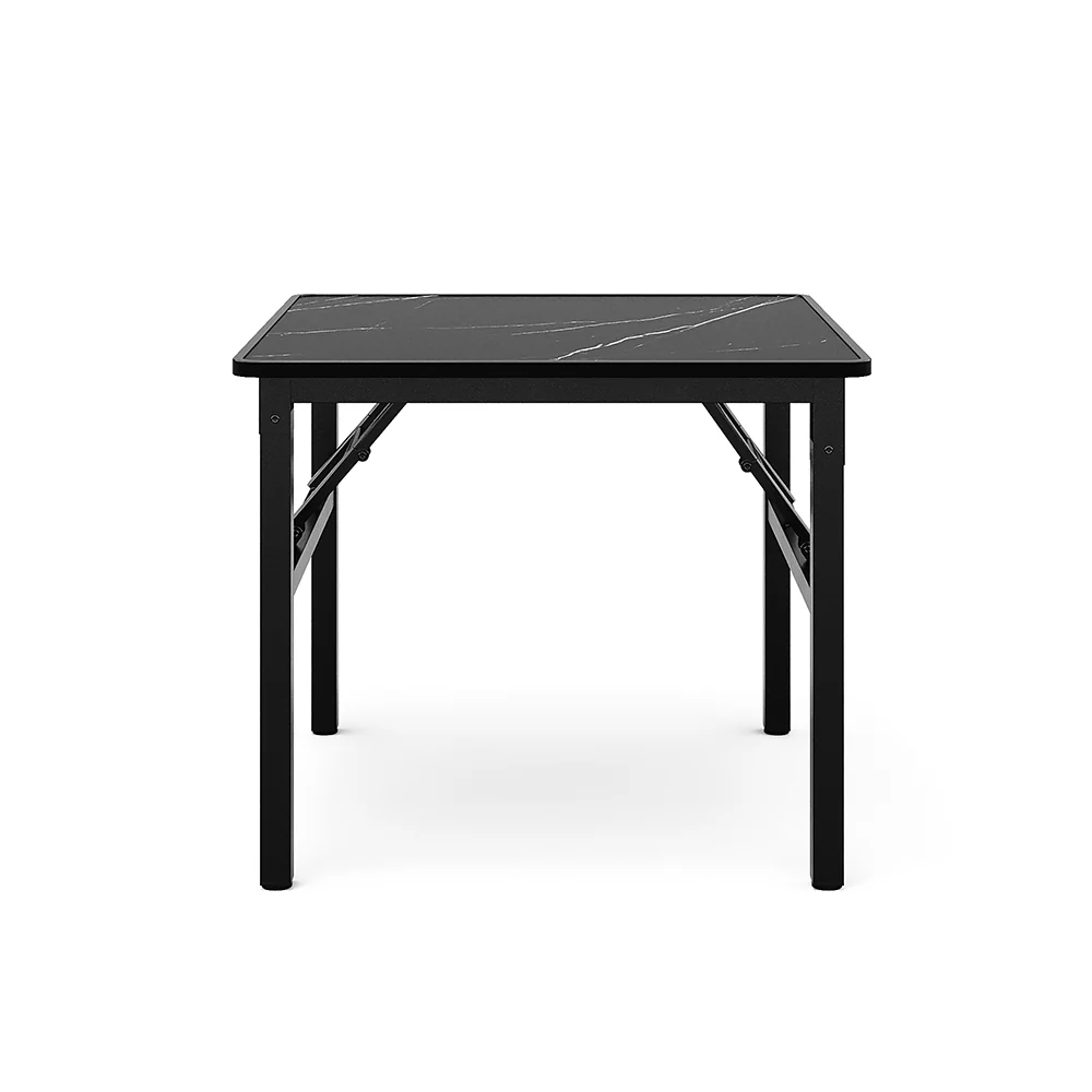 Livingandhome Square 60cm Folding Coffee Table With Marble Effect Top - Image 7